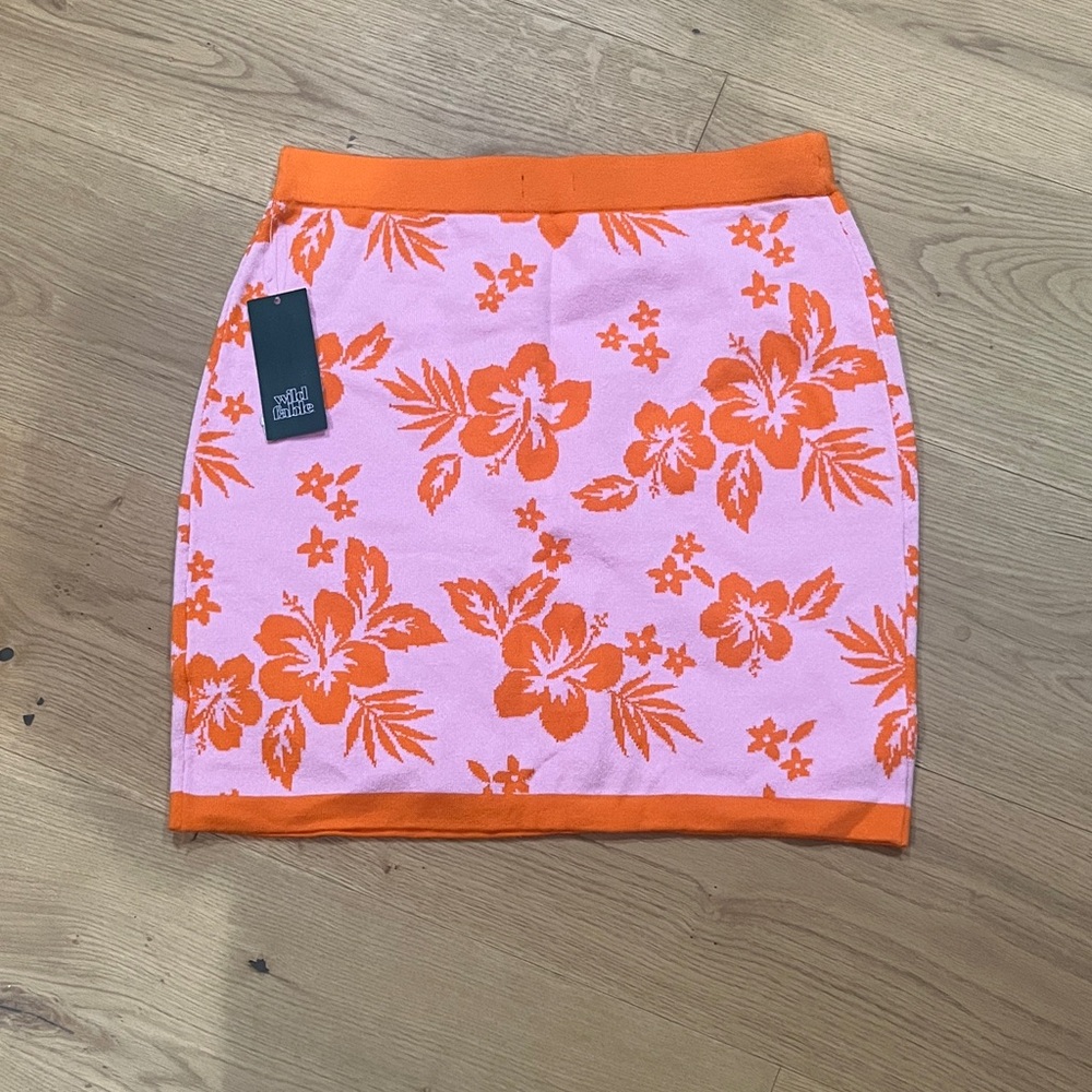 Wild Fable Pink and Orange Floral Skirt